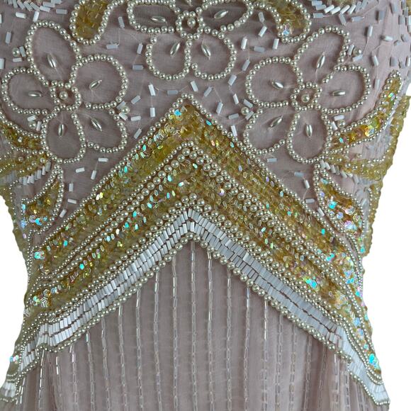 VTG Beaded Halter Dress European Sz 34 SMALL Cocktail Party Fairycore Retro 70s - Picture 10 of 16